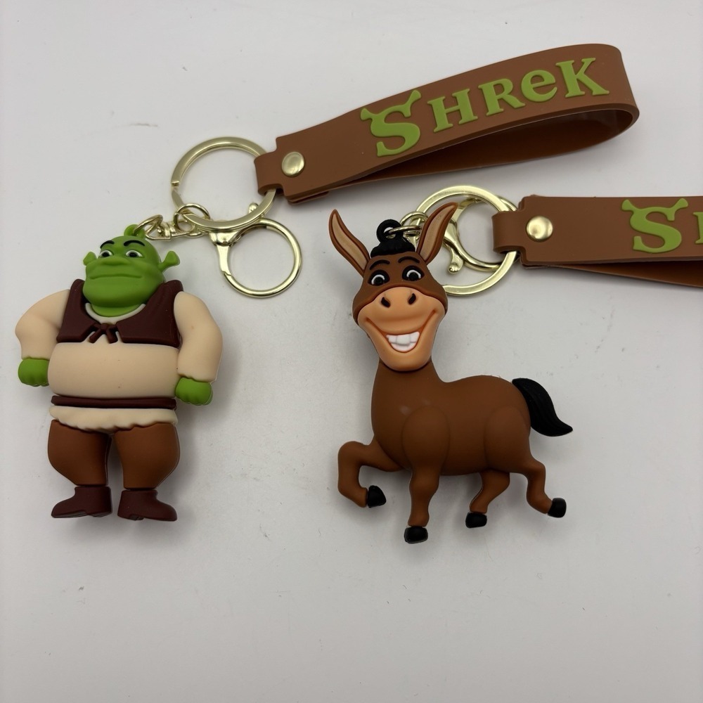 Shrek And DONKEY- KEYCHAIN-BAG CLIP‎ -SHREK-3D-PVC
